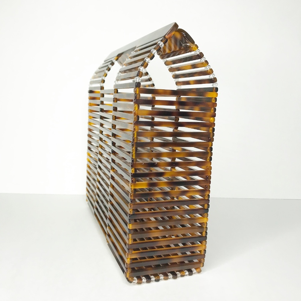Acrylic Square Handbag in Tortoise - Picture 8 of 8